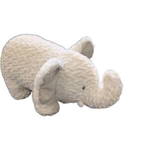 Mary Meyer LARGE soft plush white Elephant 18" long gray ears Pillow toy EUC